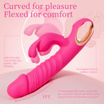 Thrusting Rabbit Vibrator Sex Toy for Women, Adult Toys Dildo G-Spot and Clitoris Stimulation, 10 Vibration and 3 Thrusting Modes, Sub-45dB Quiet, 0.32in Stroke, IPX6 Waterproof, Rechargeable