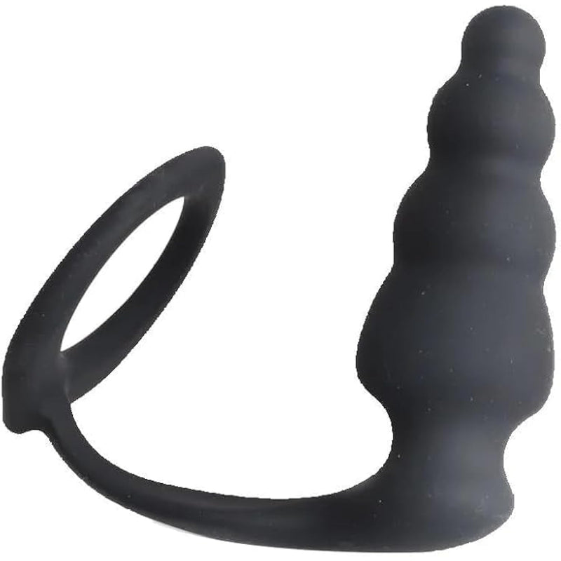 Anal Bead Plug & Erection Ring Set - Dual Stimulation And Orgasms With Our Anal Butt Plug, Penis And Cock Ring - Anal Sex Toy Accessories For Adults, Sex Toys For Men Anal Toy Male Women And Couples
