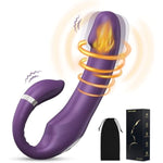 Little Lucky Rabbit Vibrator G-Spot Dildo Clitoral Stimulator Adult Sex Toys With 10 Vibration 10 Thrust Vibration Modes Rechargeable Body Safe Silicone For Women And Couple (Purple Vibrators)