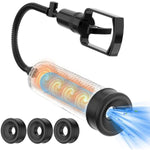 Manual Penis Pump - Penis Enlargement Pump With Clear Cylinder Tube & Precision Scale,8.7 Inch Vacuum Cock Pump With Release Lever, Soft Dick Pump With 3 Sleeves, Penis Extender Training Male Sex Toys