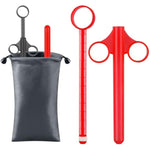 [2Pack+Storage Bag] Lube Applicator Syringe With 10Ml Precise Scales, 6.5" Anal Lube Shooter With Air-Proof Silicone Cap Reusable Lubricant Tube Applicator For Women, Men & Couples, Black Red