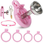 Inverted Chastity Cage with 4 Adjustable Rings and Concealed Lock for Male Bondage