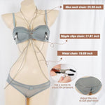 Nipple Clamps Body Jewelry Bdsm Sex Toy, Adjustable Non-Piercing Nipple Toys Body Chain With Necklace Bondage For Games, Kinky Breast Clips For Women Couples Pleasure (Silver)