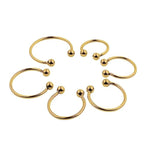 6Pcs Men'S Exercise Metal Penis Ring C With Double Beads Golden Rooster Ring Penile Ring Fun Toy Set