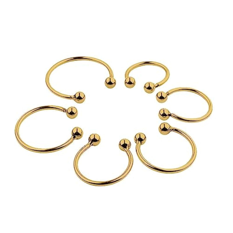 6Pcs Men'S Exercise Metal Penis Ring C With Double Beads Golden Rooster Ring Penile Ring Fun Toy Set