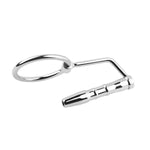 Hollow Metal Penis Plug For Men, Stainless Steel Urethral Sounds Penis Plug Male Urethral Dilator, Beaded Urethral Stimulation Masturbation With Cock Ring Sex Toy (1.69Inch/43Mm)