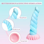 Adult Toys Fantasy Monster Dildo Women Men, 7.3 Inch Soft Silicone Dildos with 3-inch Super Big Suction Cup, G-Spot Prostate Anal Sex Toy Butt Plug for Female Male Couples Gay Blue Pink