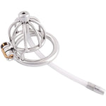 Metal Male Chastity Device Steel Stainless Cock Cage Sex Toy Ring With Tube C140 (1.57 Inch / 40Mm)