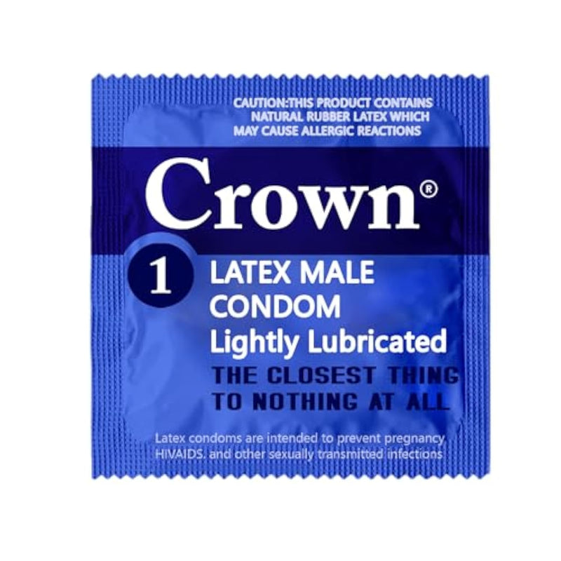 Crown Condoms — 250 Count — Lubricated Latex Condoms — Pack of 250