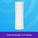 Clear Textured Male Masturbator - Soft Plastic - Latex & Phthalate Free - Beginner Friendly