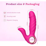 Thrusting Vibrator Dildo For Women - Adult Sex Toys For Clitoral G Spot Stimulation With 10 Vibrating & 5 Thrusting Modes, Realistic Rabbit Vibrators For Couples Sex Machine, Pink