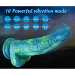 Vibrator App Dildo 9.6'' Green Color Silicone Realistic Adult Toy Fantasy Strong Suction Cup Dildo,Green