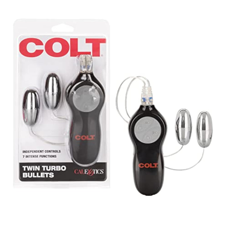 Twin Turbo Bullet Vibrator for Couples - Black