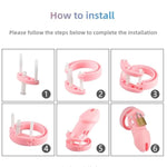 Male Chastity Device with 5 Adjustable Rings and Lock for Penis Exercise and Bondage