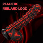 Black Monster Cock Horse Dildo Fantasy Dragon Dildo With Ribbed Knot For Vaginal Anal Prostate Stimulation, Xl Thick Silicone Anal Dildos For Women Men Gay Sex Toys, Bbc 8.27" Realistic Dildos (S)