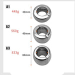 Stainless Steel Ball Stretcher Scrotum Metal Penis Lock Cock Ring Male Delay Ejaculation Erection Cock Ring Slave Sex Toy Man (Magnetic 30Mm)