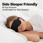 Silk Sleep Mask, Adjustable Soft Eye Cover for Comfortable Sleep & Naps, Pressure-Free, Machine Washable - Black
