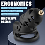 Male Chastity Device With Urethral Sound Cock Cage Lightweight Chastity Cage Penis Cage For Men With 4 Ring & Invisible Lock Adult Sex Toy For Men (L)