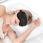 Silk Sleep Mask,1 Pack Soft Eye Mask with Elastic Strap,Eye Cover Soft Satin Blindfold Elastic Strap Night Eyeshade Travel Nap for Women Men (Black)