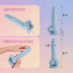 Realistic Lifelike 8.2” Silicone Vibrator Female Toy - Blue Wireless Turbo Baller Dildo Vibrating - Waterproof Multi-Function Vibrator- G-Spot Stimulator Toy For Women