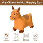 Brown Hopping Horse Toy, Removable Inflatable Plush Bouncy Horse For Toddlers, Outdoor Ride On Bouncy Farm Animals, Birthday Gift For 18 Months 2 3 4 Year Old Boy Or Girl