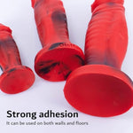 Realistic Thick Dildo with Big Head, Huge Dildo with Strong Suction Cup, Fat Thrusting Dildos with Muscle Design, Anal Dildo Expander, Silicone Red Monster Dildo for Men and Women