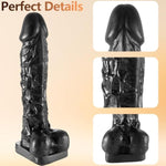 Sex Toys For Women 14.76 Inch Black Realistic Huge Big Dildo With Veiny Textures, Lifelike Balls And Extra Wide Suction Cup Base Thick Dildos For Anal G-Spot Stimulation
