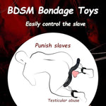 Chastity Belt For Men Testicle Toys Bdsm Cbt Heavy Scrotum Bondage Sexual Stimulation Device With Leg Straps, Male Bondage Testicle Punish Ankle Cuffs Adult Sex Toy For Men,Couple, Black