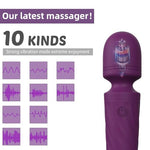 Mini Massager Wand-Waterproof,10 Vibration(Purple)