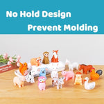 Bath Toys No Hole, For Infants 6-12& Toddlers 1-3, No Hole Bathtub Toys (Animal C2, 16 Pcs With Mesh Bag)