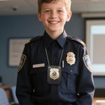 2 Pcs Police Badge Pretend Play Toys Set With Chain And Belt Clip For Kids Dress Up Game, Detective Role Play