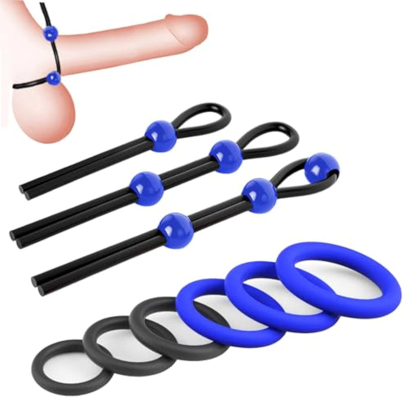Cock Ring Silicone Penis Ring Set Adjustable Cockring Sex Toys 9 Pcs Cock Rings For Men Erection Long Lasting Stronger Adult Toys Cock Sexual Stimulation Device For Men Or Couple