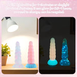 Adult Anal Sex Toy Liquid Silicone G Spot Dildo Glow In The Dark Anal Toys Huge Butt Plug For Adult Men And Women (S,White)