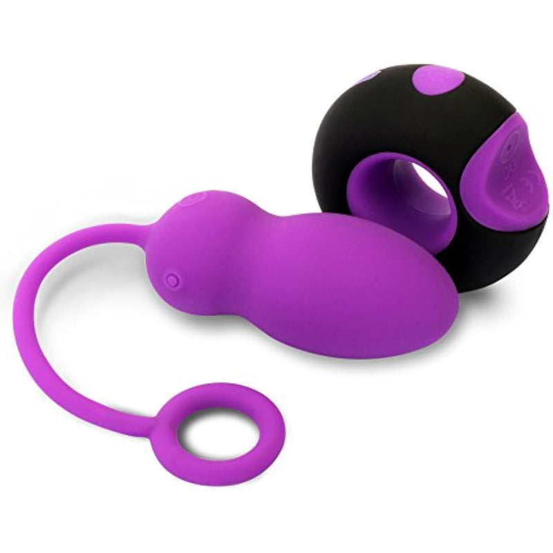 Usb Rechargeable Wireless Remote Control Vibrating Silicone Bullet Egg Led Light 7-Frequency Pleasure Adult Sex Toys Vibe For Women Or Couples (Purple+Black)