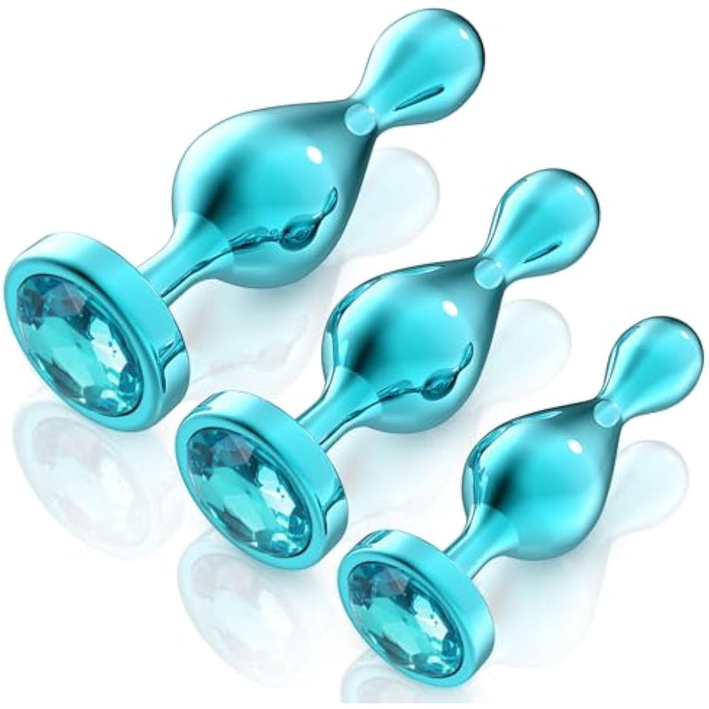 Anal Sex Toys Butt Plug, 3 Pcs Metal Anal Beads Anal Training Kit With Jewelry Base, Stainless Steel Anal Plug For Men Women And Couples Vaginal Anal Stimulation, Adult Sex Toys & Games Fetish Sm Kit