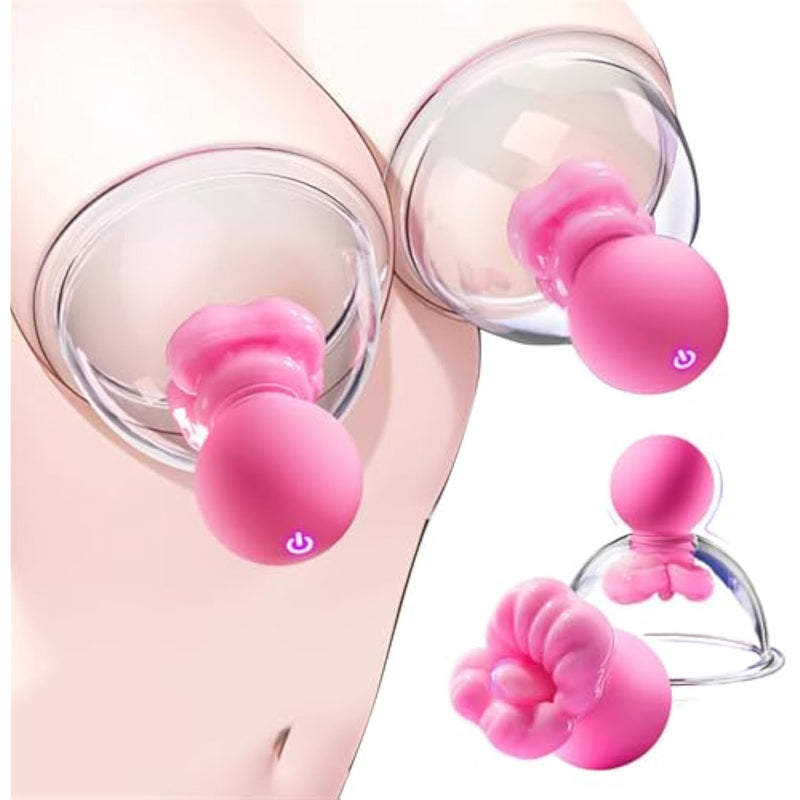 Mouth Sucking Nipple Tongue Licking Sex Toy For Women Clamps Vibrating Clitoral Oral Stimulator Adult Boob Pussy Cunnilingus Suction Vibrator 12 Modes Couples Game Female Tits Massager