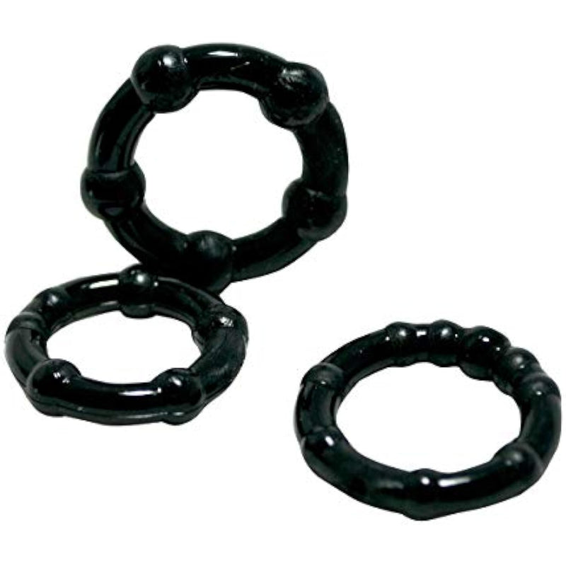 Triton Penis Ring, Cock Ring For Men, Enhancement Pleasure Rings With Knubbs, Black