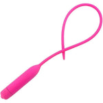Silicone Urethral Plug Vibrating Urethral Sounds Penis Stretcher Dilator Male For Men Urethral Masturbation Pink (35Cm)