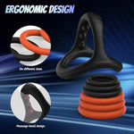 Silicone Cock Ring Sex Toys For Men Penis Rings Set With 7 Different Sizes For Erection Enhancing, Long Lasting Stronger Strechy Adult Toys For Men Or Couple (Orange)
