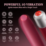 Mini Bullet Vibrator – Usb Rechargeable, Quiet & Waterproof, 10 Modes, Discreet Travel Toy For Women With Lipstick Design And Gem Tip
