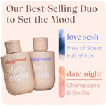Playground Love Sesh and Date Night, 2 Pack Bundle, Water-Based Personal Lubricant, Natural and Safe to Use with Latex Condoms, for Men, Women, Couples, 3.7 Fl. Oz Each