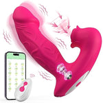 Rose Vibrator Toy For Woman,Sucking Dildo Stimulator With 9 Sucker Vibrators Modes,Remote Control G Spot Nipple Stimulation Sex Toys,Anal Plug For Adult Sex Toy For Woman Female Couples (Rose Red)