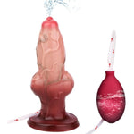 Soft Silicone Dog Knot Fantasy Dildo Squirting With Strong Suction Cup, Knotted Wolf Animal Dildo, Adult Anal Plug Sex Toy For Women Men Couples