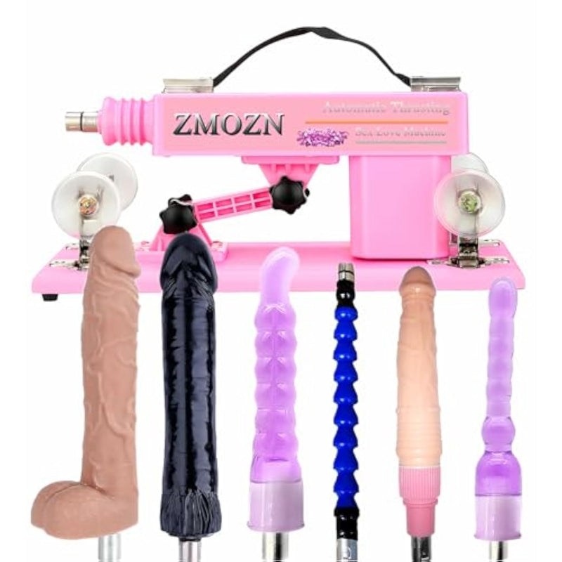 Realistic Automatic Dildo Machine with 3 XLR Connectors and 5 Attachments for Women's Pleasure
