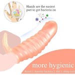 Finger Vibrators-2 In 1 Finger Massager Set, Silicone Finger Sleeves Penis Clitoris Massages G-Spot Stimulation Female Orgasm Masturbator Lesbian Sex Toys For Women Couples