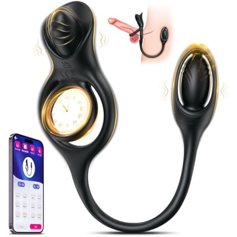 Vibrating Cock Ring With Anal Plug, 3 In 1 Prostate Massager Vibrating Butt Plug With App Control 9 Vibration Modes Clitoral Stimulator, Anal Toys Penis Ring Vibrator Adult Sex Toy For Men Couples