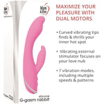 Silicone G Gasm Rabbit Vibrator, Dual Motors For G Spot And Clitoral Stimulation, 7 Vibration & Intensity Modes, Waterproof, Rechargeable, 8 Inches, Requires 2 Aaa Batteries