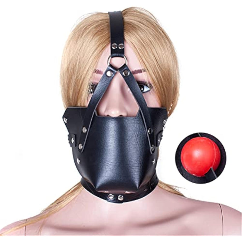 Adjustabale Y-Shape Restraint Head Harness Breathable Mouth Ball Leather Mouth Masks Sm Mouth Gag Sex Toys