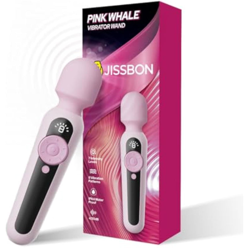 Huge Vibrator Magic Wand Massager Lcd Display Pink Whale Waterproof Clitoral Stimulator Vibrators For Women With 56 Pleasure Modes Female Wand Vibrator Adult Sex Toys