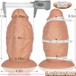 4'' Diameter Extra Wide Silicone Girth Dildo, 8.5 In Huge Thick Anal Dildo Gaint Anal Plug Sex Toy With Strong Suction Cup & Ball-Free Design, Massive Big Fat Dildos For Advanced Women Men Gay (Skin)